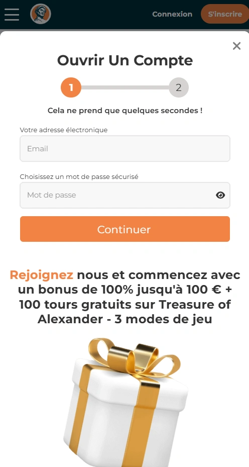 alexander mobile signup page